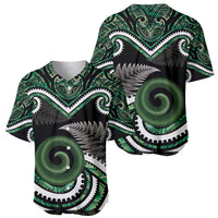 Koru Pounamu Aotearoa Baseball Jersey Maori Paua Shell Mix Silver Fern LT14 - Polynesian Pride