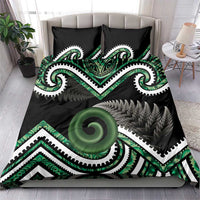 Koru Pounamu Aotearoa Bedding Set Maori Paua Shell Mix Silver Fern LT14 - Polynesian Pride