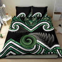 Koru Pounamu Aotearoa Bedding Set Maori Paua Shell Mix Silver Fern LT14 - Polynesian Pride