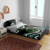 Koru Pounamu Aotearoa Bedding Set Maori Paua Shell Mix Silver Fern LT14 - Polynesian Pride