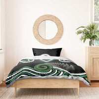 Koru Pounamu Aotearoa Bedding Set Maori Paua Shell Mix Silver Fern LT14 - Polynesian Pride