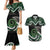 Koru Pounamu Aotearoa Couples Matching Mermaid Dress and Hawaiian Shirt Maori Paua Shell Mix Silver Fern