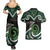 Koru Pounamu Aotearoa Couples Matching Summer Maxi Dress and Hawaiian Shirt Maori Paua Shell Mix Silver Fern