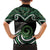 Koru Pounamu Aotearoa Family Matching Long Sleeve Bodycon Dress and Hawaiian Shirt Maori Paua Shell Mix Silver Fern