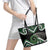 Koru Pounamu Aotearoa Leather Tote Bag Maori Paua Shell Mix Silver Fern