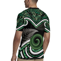 Koru Pounamu Aotearoa Rugby Jersey Maori Paua Shell Mix Silver Fern LT14 - Polynesian Pride