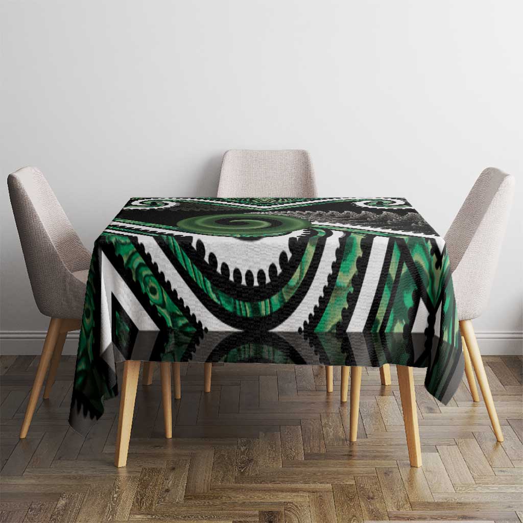 Koru Pounamu Aotearoa Tablecloth Maori Paua Shell Mix Silver Fern LT14 - Polynesian Pride