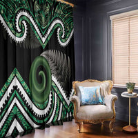 Koru Pounamu Aotearoa Window Curtain Maori Paua Shell Mix Silver Fern LT14 - Polynesian Pride