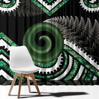 Koru Pounamu Aotearoa Window Curtain Maori Paua Shell Mix Silver Fern LT14 - Polynesian Pride