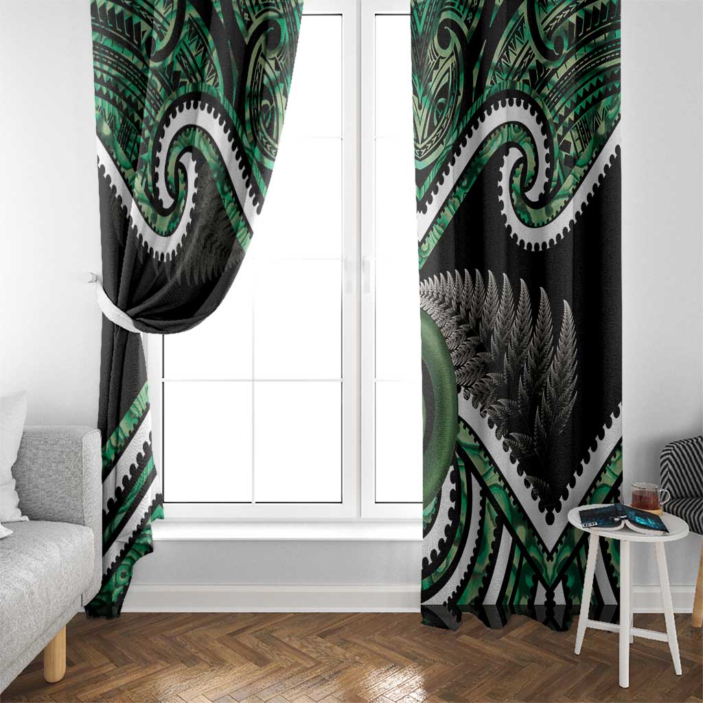Koru Pounamu Aotearoa Window Curtain Maori Paua Shell Mix Silver Fern LT14 - Polynesian Pride