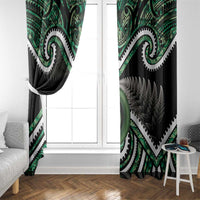 Koru Pounamu Aotearoa Window Curtain Maori Paua Shell Mix Silver Fern LT14 - Polynesian Pride