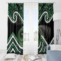 Koru Pounamu Aotearoa Window Curtain Maori Paua Shell Mix Silver Fern LT14 - Polynesian Pride