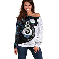 Aotearoa Pikorua Off Shoulder Sweater NZ Twist - Bond And Love LT14 Women White - Polynesian Pride