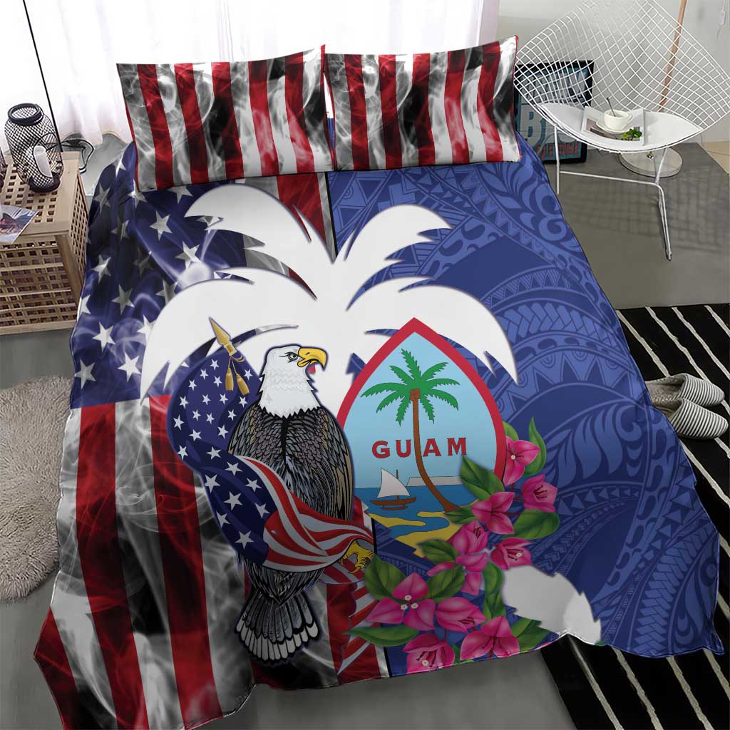 United States Guam Bedding Set USA Eagle Guahan Seal Bougainvillea LT14 - Polynesian Pride