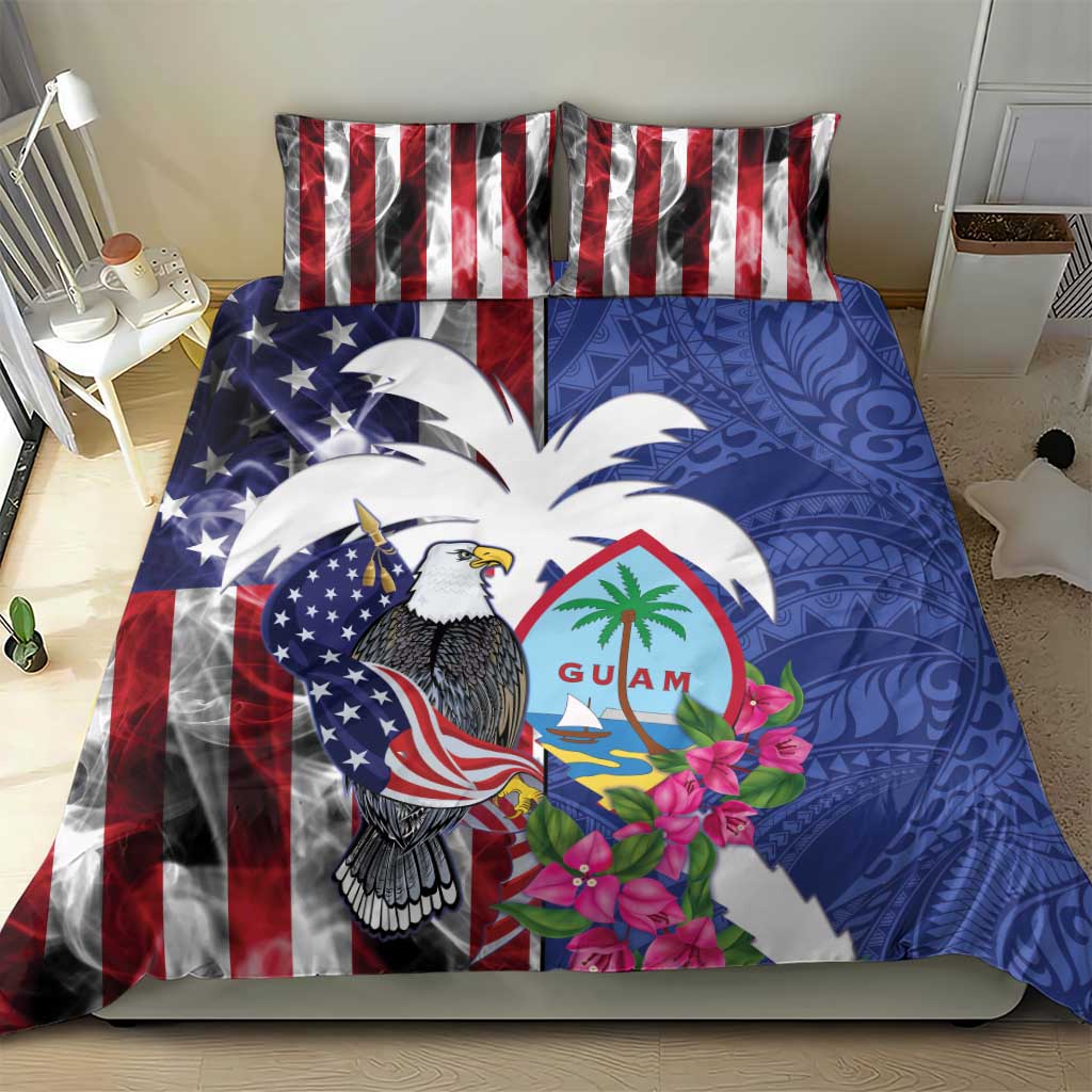 United States Guam Bedding Set USA Eagle Guahan Seal Bougainvillea LT14 - Polynesian Pride
