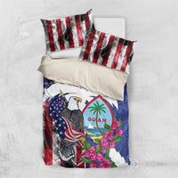 United States Guam Bedding Set USA Eagle Guahan Seal Bougainvillea LT14 US Twin 172cm x 218cm Blue - Polynesian Pride