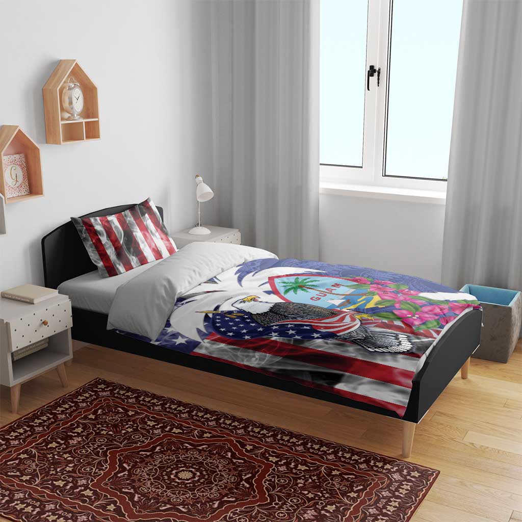 United States Guam Bedding Set USA Eagle Guahan Seal Bougainvillea LT14 - Polynesian Pride