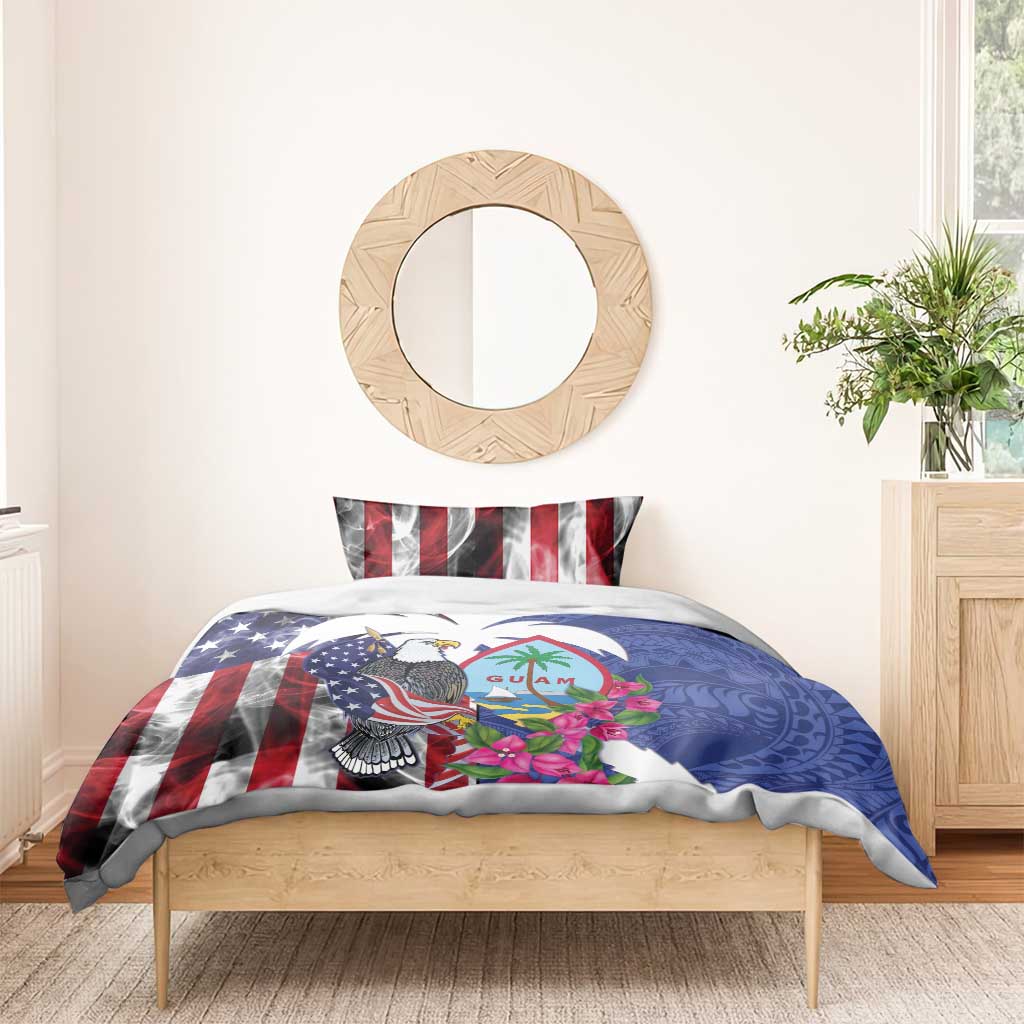 United States Guam Bedding Set USA Eagle Guahan Seal Bougainvillea LT14 - Polynesian Pride
