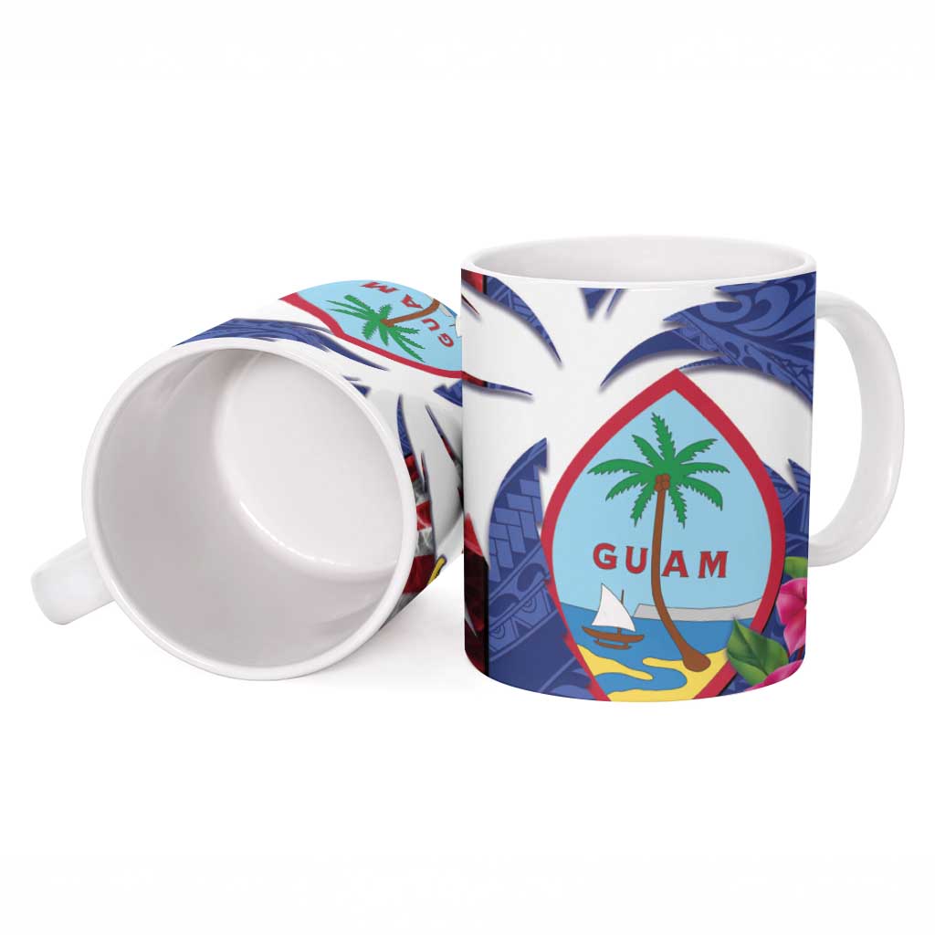 United States Guam Ceramic Mug USA Eagle Guahan Seal Bougainvillea LT14 - Polynesian Pride