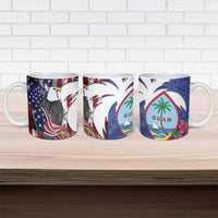 United States Guam Ceramic Mug USA Eagle Guahan Seal Bougainvillea LT14 - Polynesian Pride