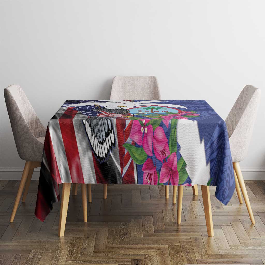 United States Guam Tablecloth USA Eagle Guahan Seal Bougainvillea LT14 - Polynesian Pride