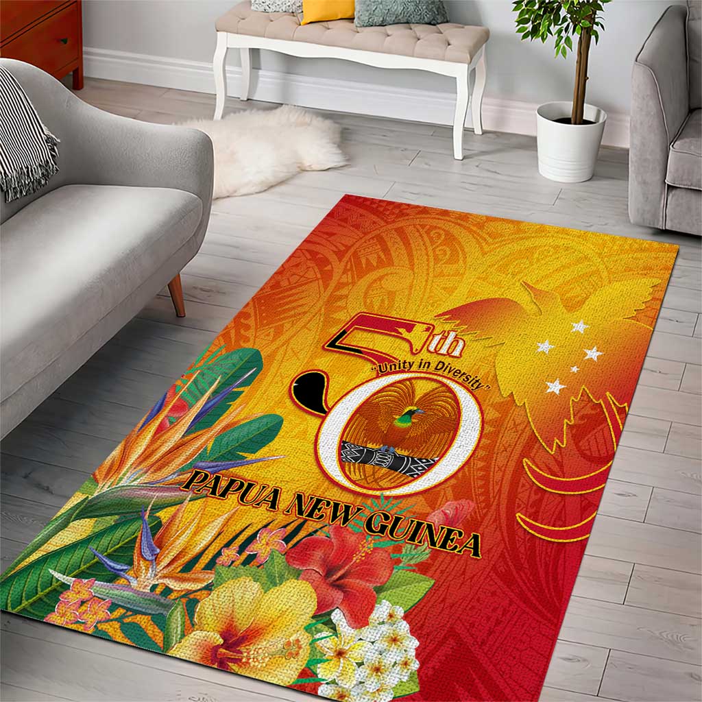Papua New Guinea Independence Day Area Rug 50th Anniversary Unity in Diversity LT14 - Polynesian Pride
