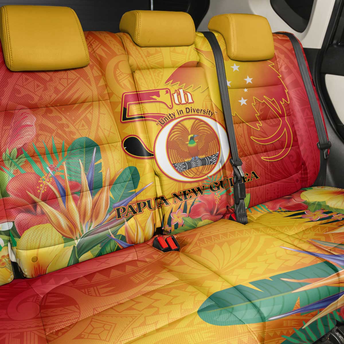 Papua New Guinea Independence Day Back Car Seat Cover 50th Anniversary Unity in Diversity LT14 - Polynesian Pride
