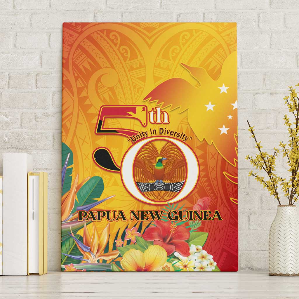 Papua New Guinea Independence Day Canvas Wall Art 50th Anniversary Unity in Diversity LT14 Without Frame Red - Polynesian Pride