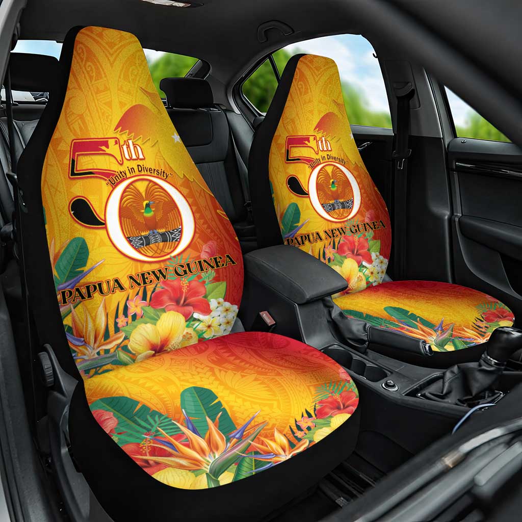 Papua New Guinea Independence Day Car Seat Cover 50th Anniversary Unity in Diversity LT14 One Size Red - Polynesian Pride