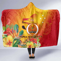 Papua New Guinea Independence Day Hooded Blanket 50th Anniversary Unity in Diversity LT14 One Size Red - Polynesian Pride