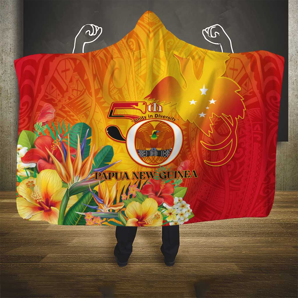Papua New Guinea Independence Day Hooded Blanket 50th Anniversary Unity in Diversity LT14 - Polynesian Pride