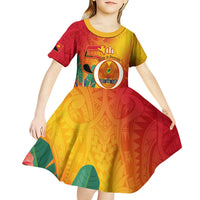 Papua New Guinea Independence Day Kid Short Sleeve Dress 50th Anniversary Unity in Diversity LT14 - Polynesian Pride