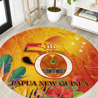 Papua New Guinea Independence Day Round Carpet 50th Anniversary Unity in Diversity LT14 Red - Polynesian Pride
