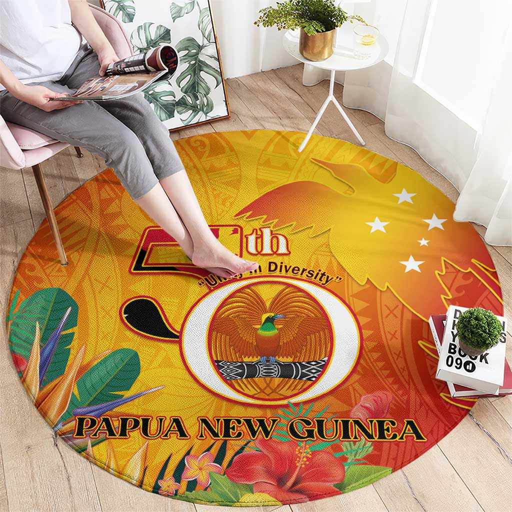 Papua New Guinea Independence Day Round Carpet 50th Anniversary Unity in Diversity LT14 - Polynesian Pride