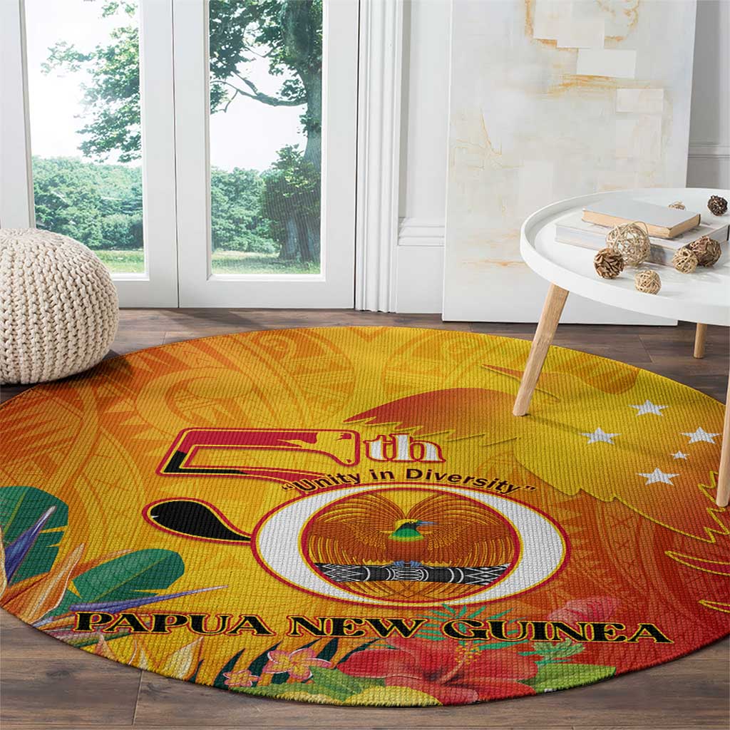 Papua New Guinea Independence Day Round Carpet 50th Anniversary Unity in Diversity LT14 - Polynesian Pride