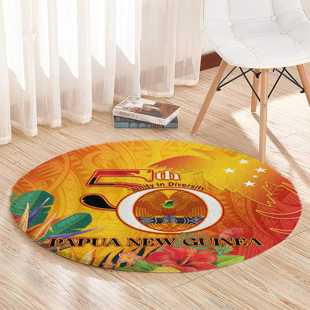 Papua New Guinea Independence Day Round Carpet 50th Anniversary Unity in Diversity LT14 - Polynesian Pride