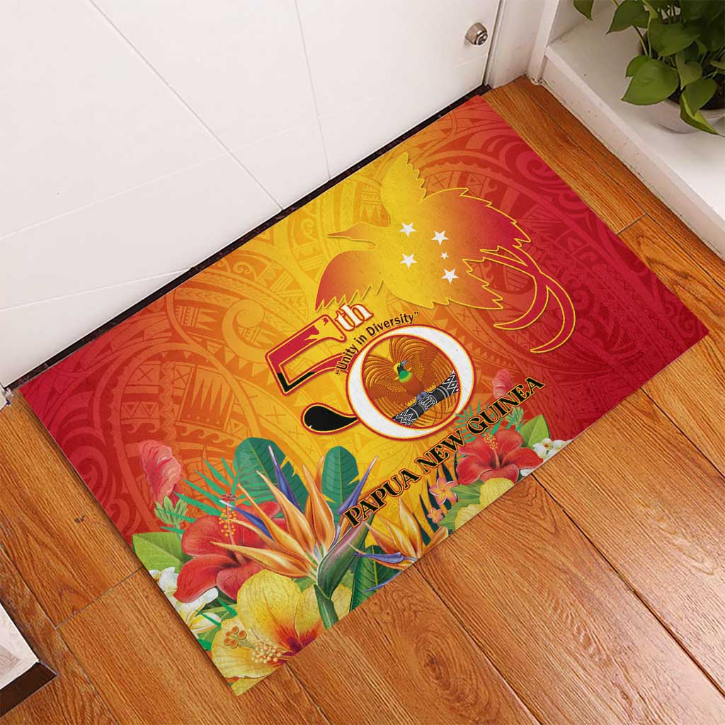 Papua New Guinea Independence Day Rubber Doormat 50th Anniversary Unity in Diversity LT14 - Polynesian Pride