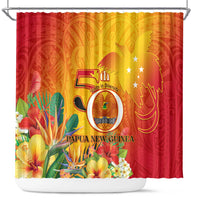 Papua New Guinea Independence Day Shower Curtain 50th Anniversary Unity in Diversity LT14 Red - Polynesian Pride