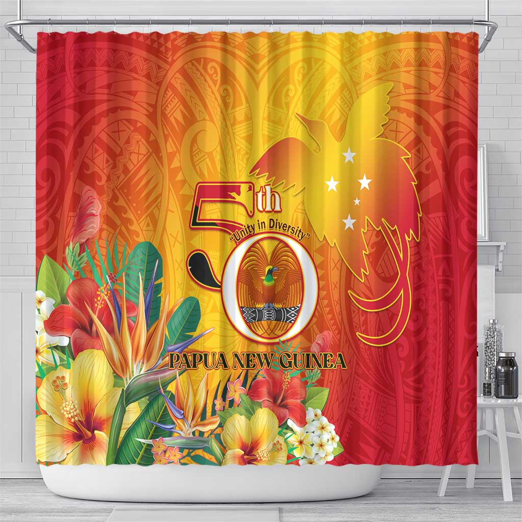Papua New Guinea Independence Day Shower Curtain 50th Anniversary Unity in Diversity LT14 - Polynesian Pride