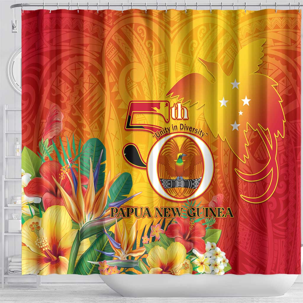 Papua New Guinea Independence Day Shower Curtain 50th Anniversary Unity in Diversity LT14 - Polynesian Pride