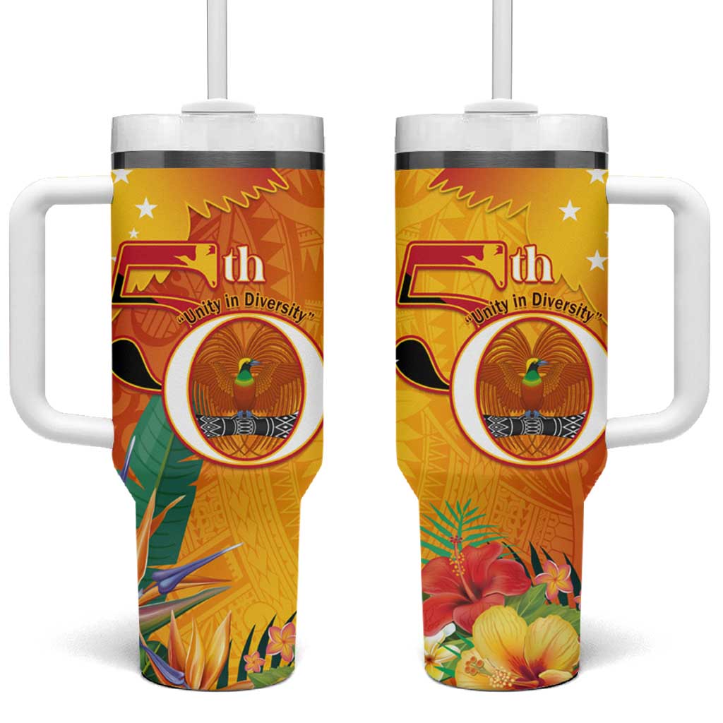 Papua New Guinea Independence Day Tumbler With Handle 50th Anniversary Unity in Diversity LT14 One Size: 40 oz Red - Polynesian Pride
