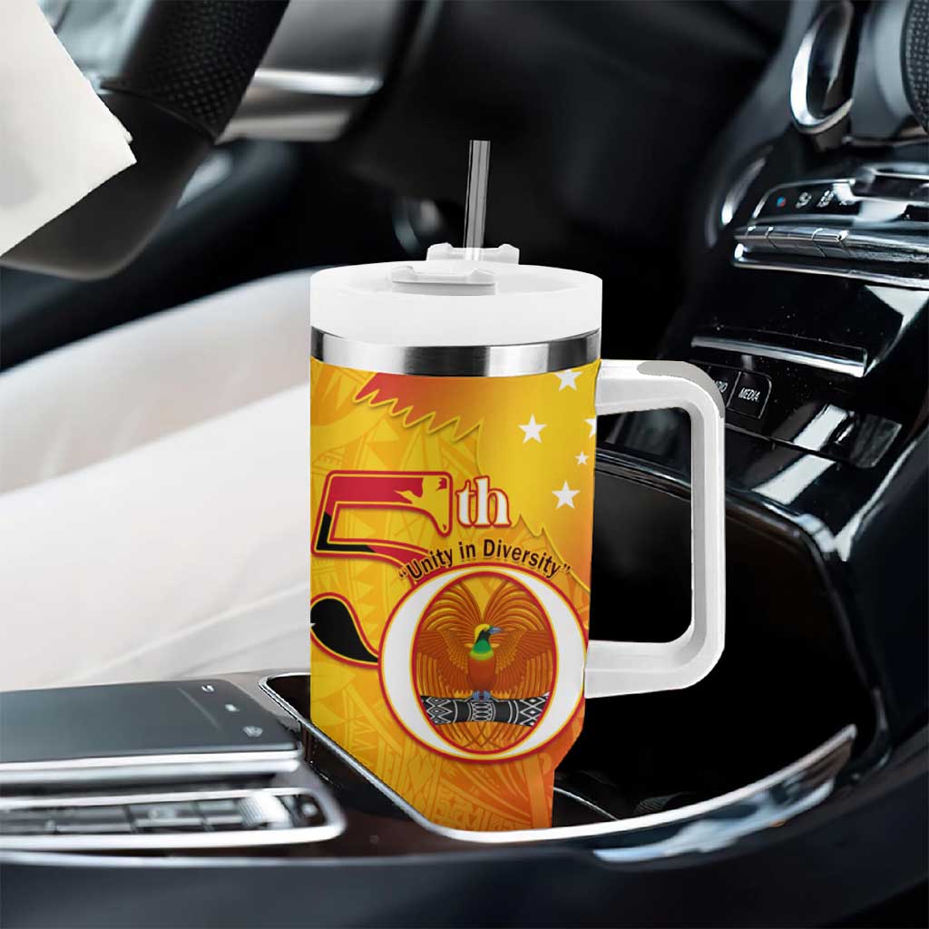 Papua New Guinea Independence Day Tumbler With Handle 50th Anniversary Unity in Diversity LT14 - Polynesian Pride