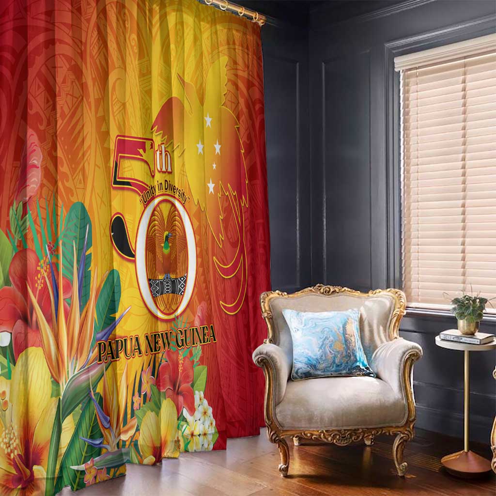 Papua New Guinea Independence Day Window Curtain 50th Anniversary Unity in Diversity LT14 - Polynesian Pride