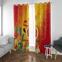Papua New Guinea Independence Day Window Curtain 50th Anniversary Unity in Diversity LT14 With Grommets Red - Polynesian Pride