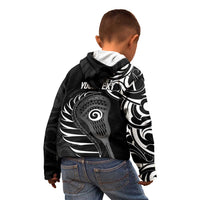 Personalised New Zealand Silver Fern Lacrosse Kid Hoodie Aotearoa Maori Pattern LT14 - Polynesian Pride