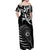 Personalised New Zealand Silver Fern Lacrosse Off Shoulder Maxi Dress Aotearoa Maori Pattern