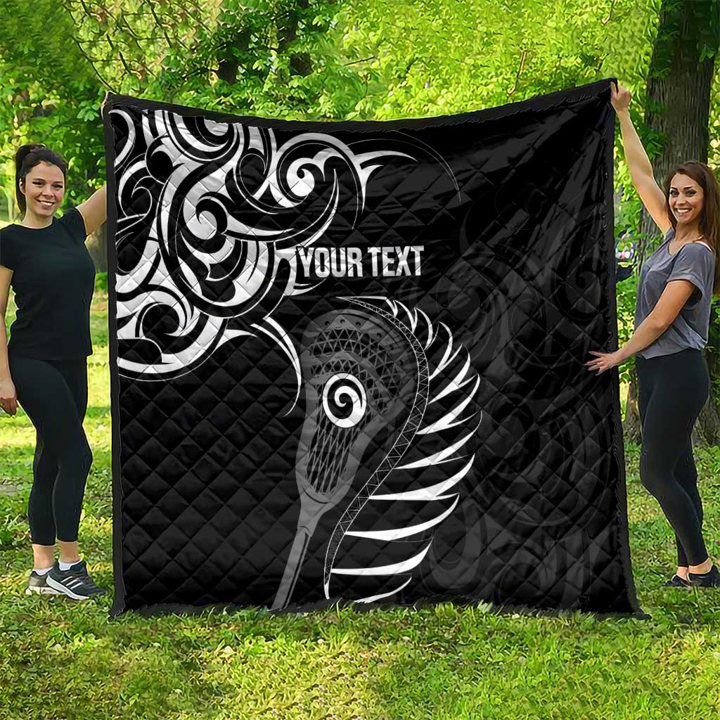 Personalised New Zealand Silver Fern Lacrosse Quilt Aotearoa Maori Pattern LT14 - Polynesian Pride