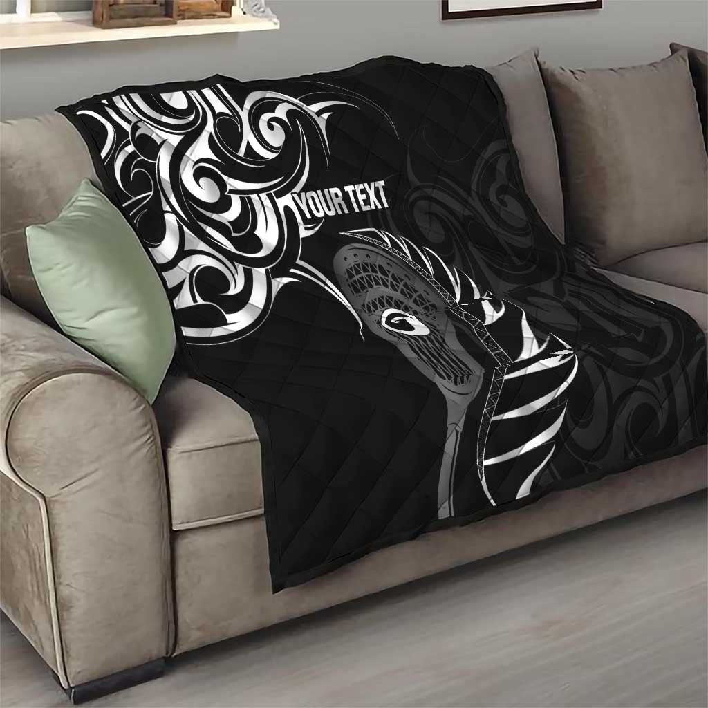 Personalised New Zealand Silver Fern Lacrosse Quilt Aotearoa Maori Pattern LT14 - Polynesian Pride