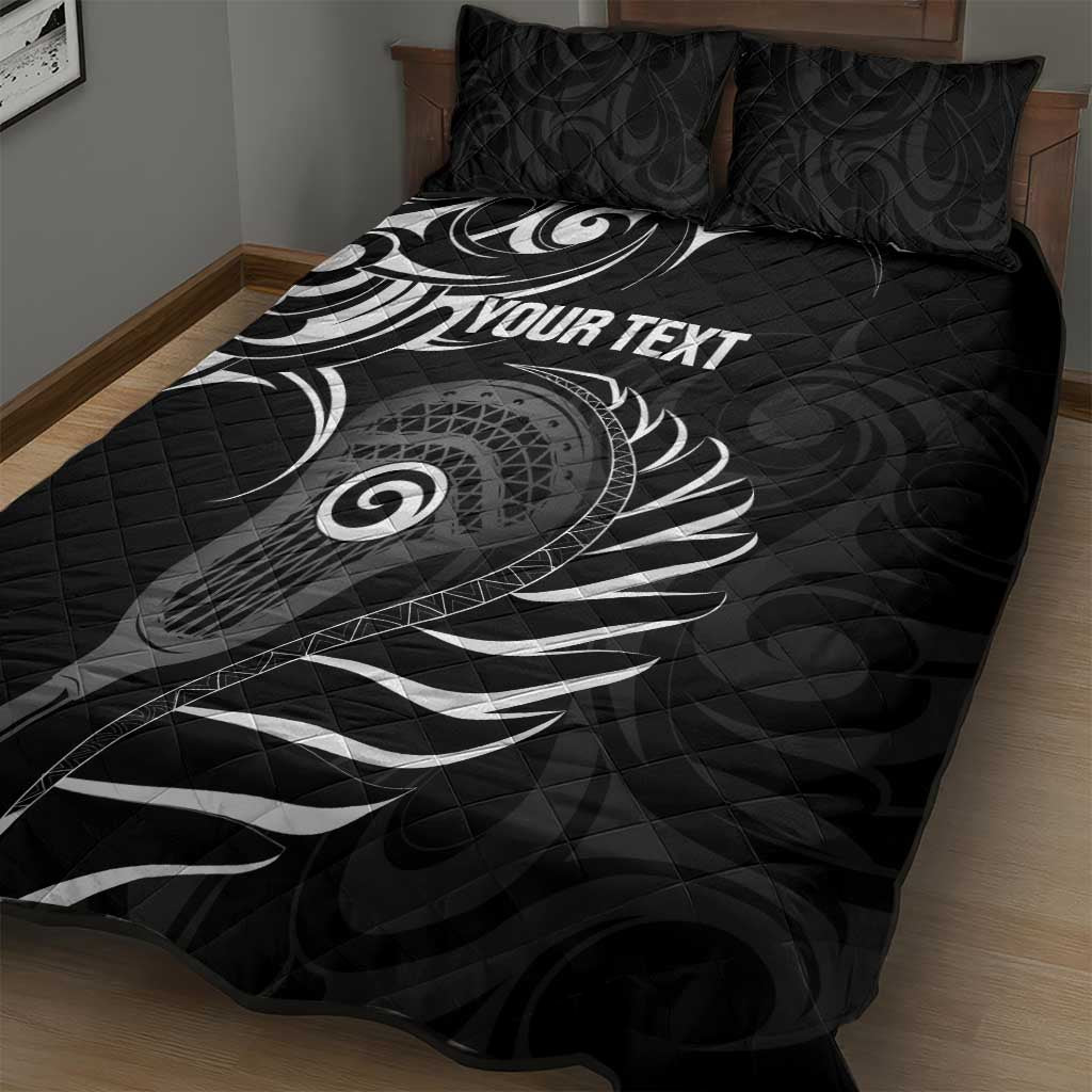 Personalised New Zealand Silver Fern Lacrosse Quilt Bed Set Aotearoa Maori Pattern LT14 - Polynesian Pride
