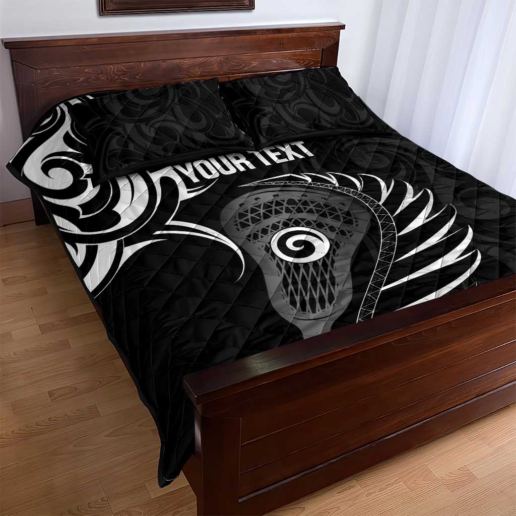 Personalised New Zealand Silver Fern Lacrosse Quilt Bed Set Aotearoa Maori Pattern LT14 - Polynesian Pride